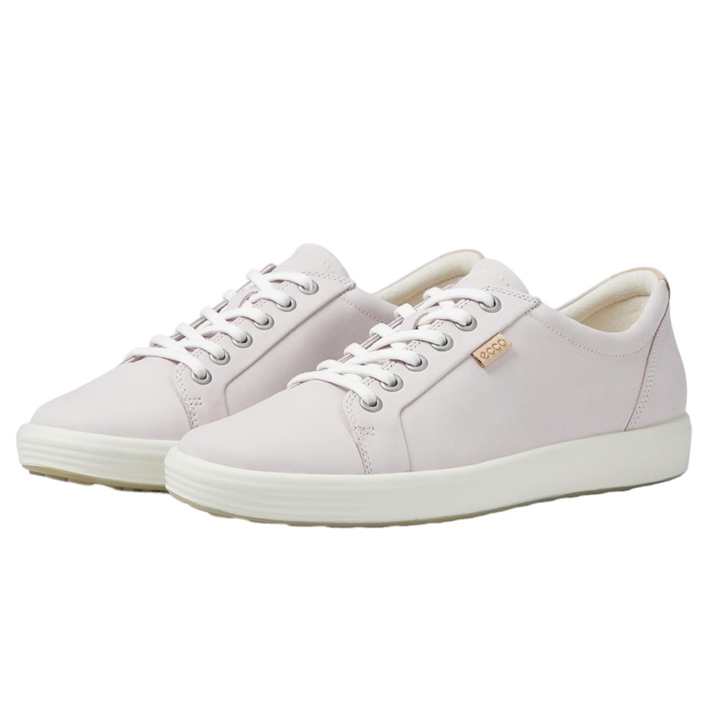 Ecco Women's Soft Pink and White Sneakers